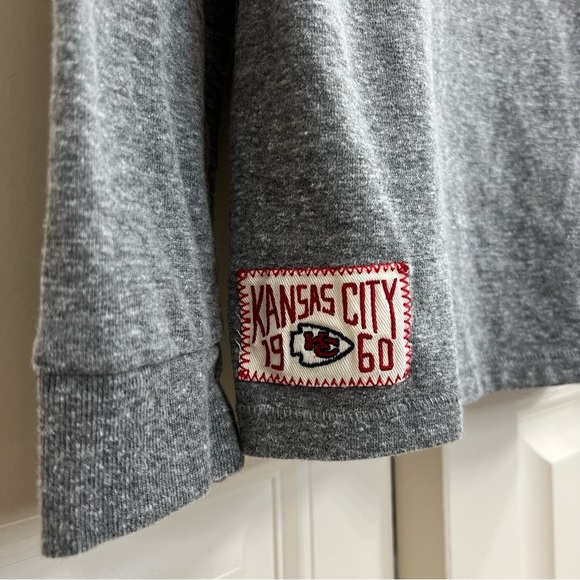 Junk Food Mens Kansas City Chiefs Henley Long Sleeve Tee in Gray, Size M - Picture 8 of 8